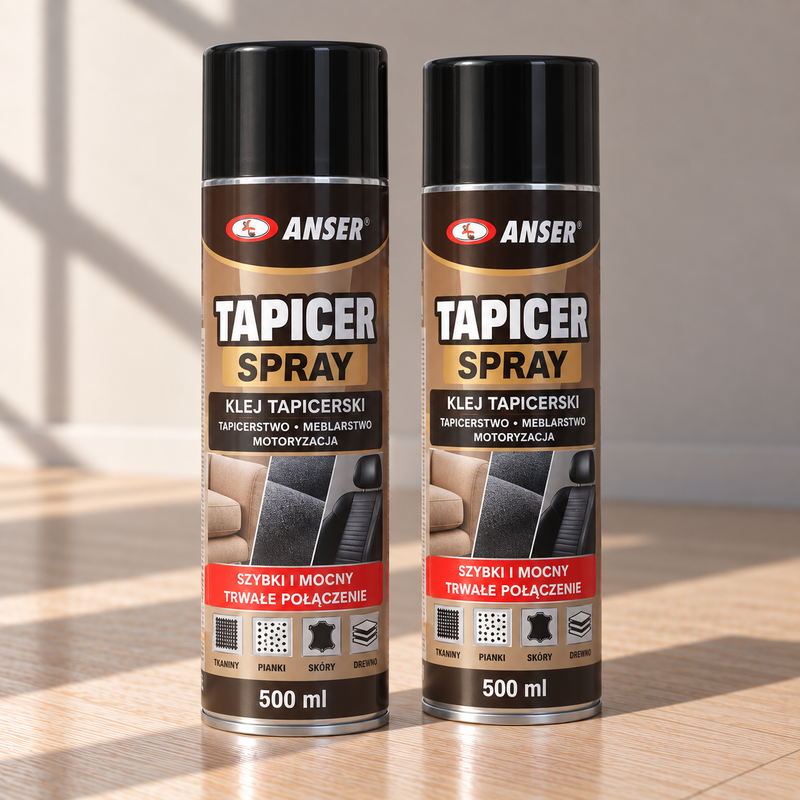 Du „Tapicer Spray“ 500 ml kontaktinių klijų balionėliai